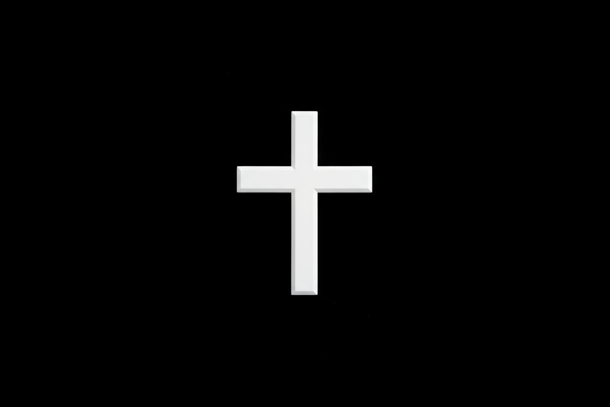 Make a Cross with a black background 